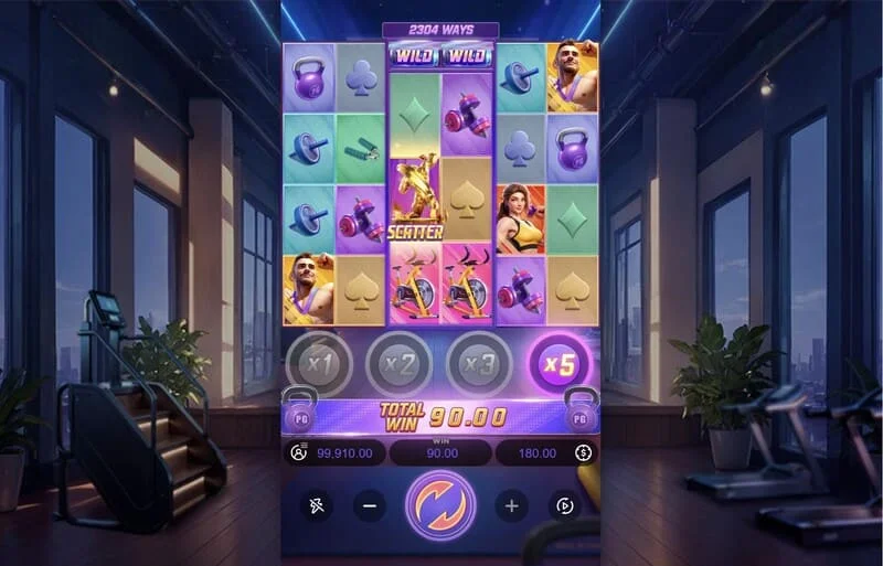 Mighty Mania - Hoofd speelscherm met 6 bij 4 raster