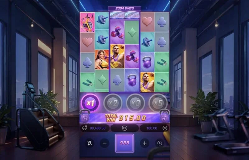 Mighty Mania - Eindrapportagescherm van de sessie met totale winst